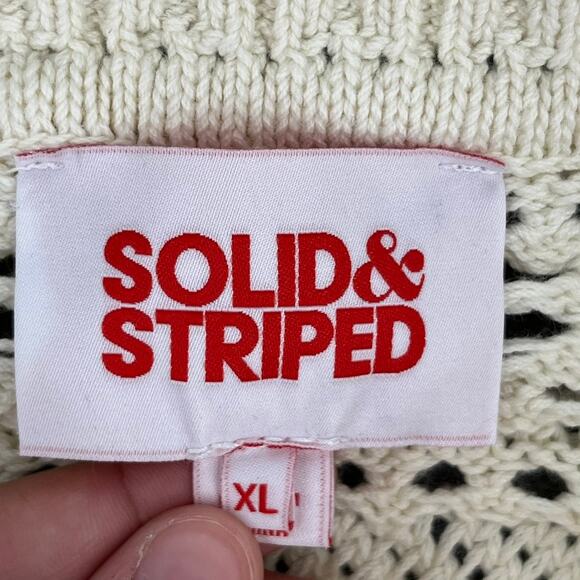 Solid and Striped Sweater Knit XL Cream - Picture 3 of 4